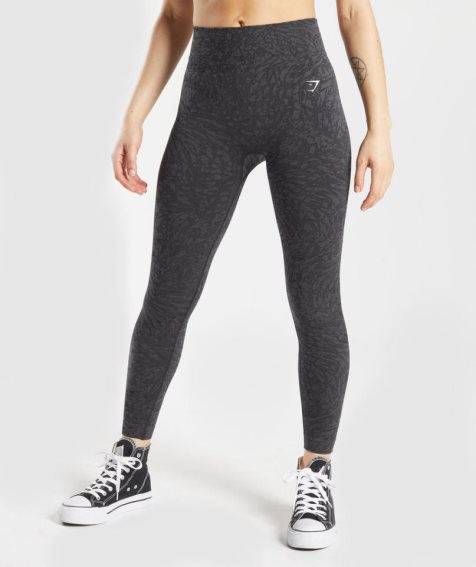 Women's Gymshark Adapt Animal Seamless Leggings Black | NZ 5DTEAK